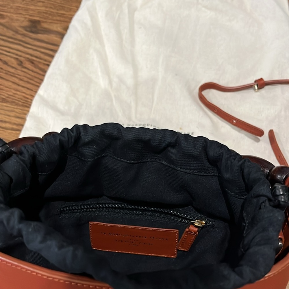 Sezane Brown Shoulder Bag with Braided Handle - Picture 7 of 9